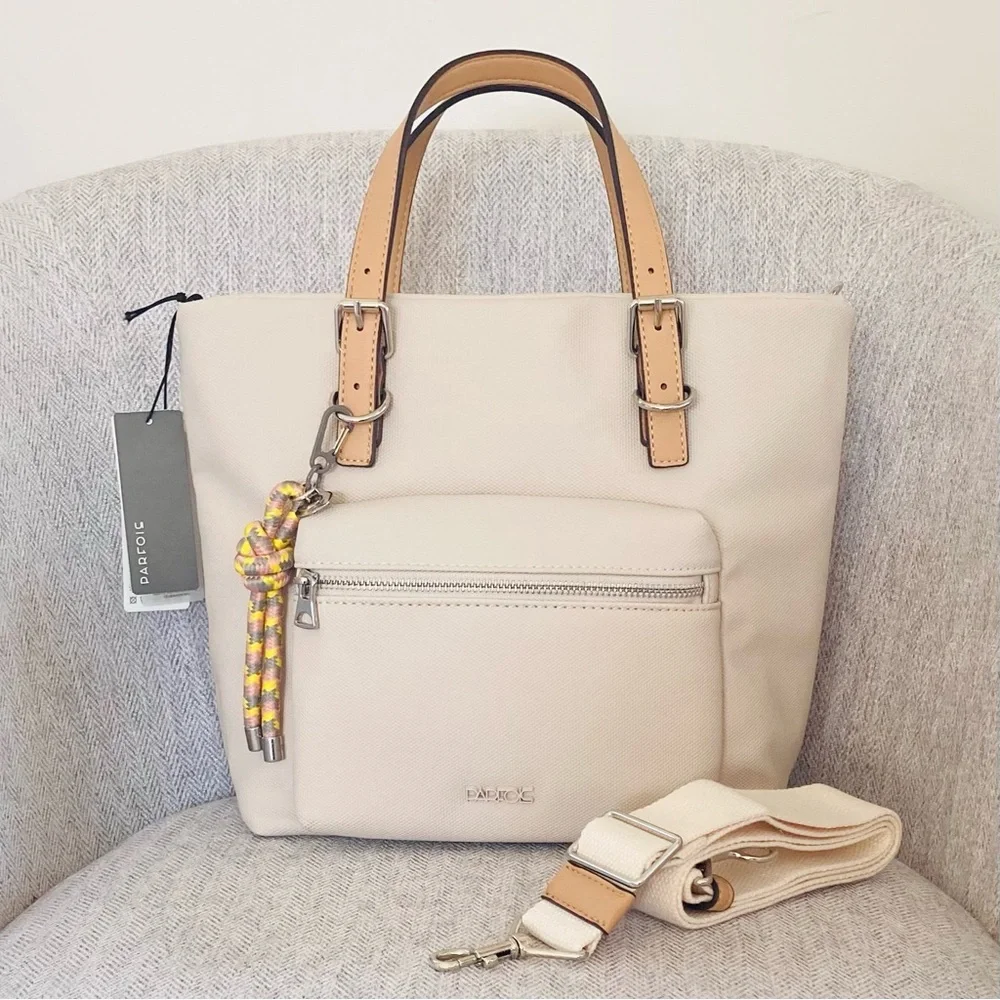 Parfois Top Handle Crossbody Neutrals Beige Tan Off white Tote Bag